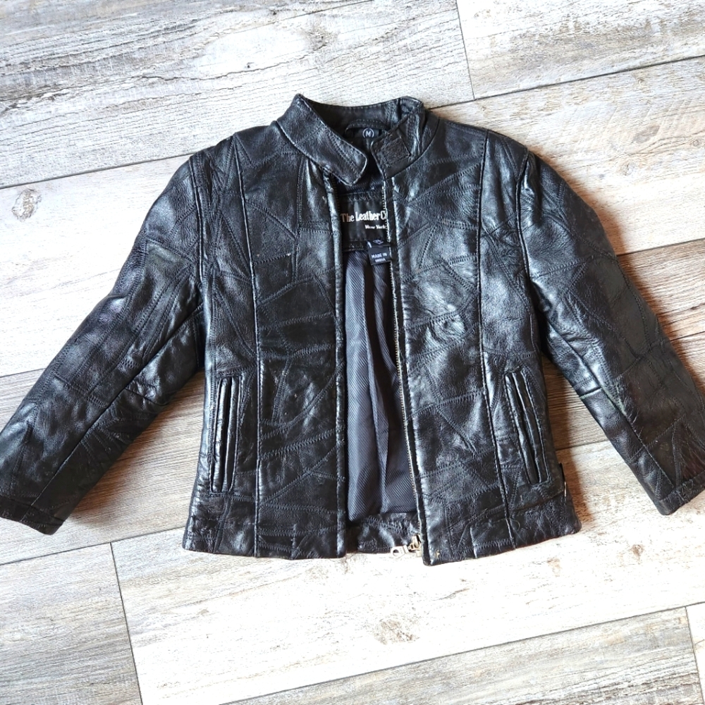 Black Leather kids coat "THE LEATHER COMPANY"